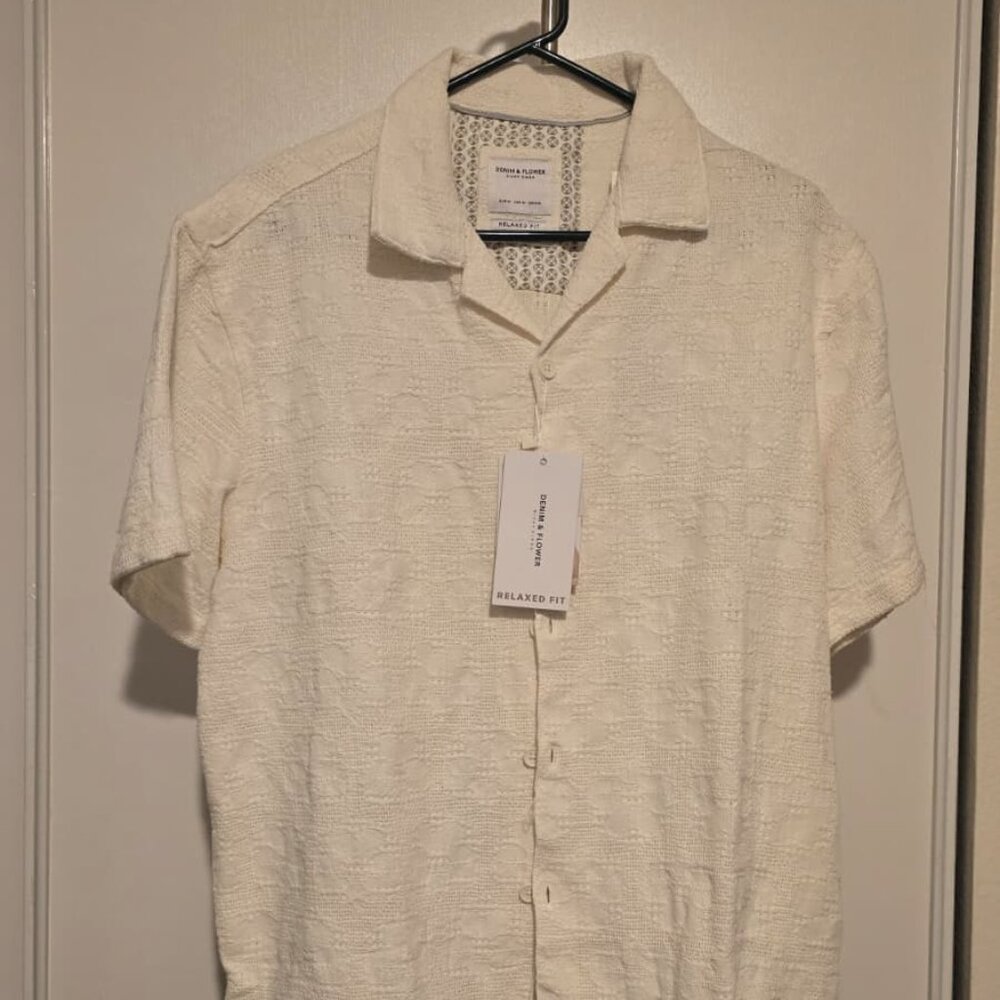 Denim & Flower Ricky Singh Textured Jacquard Shirt – Men’s M – NWT